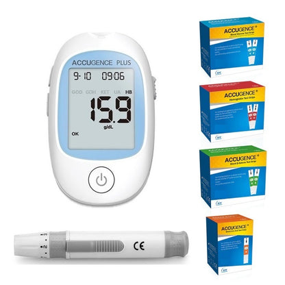 Analyseur de Sang Portable 4 en 1 (glucose, cétone, acide urique et hémoglobine)